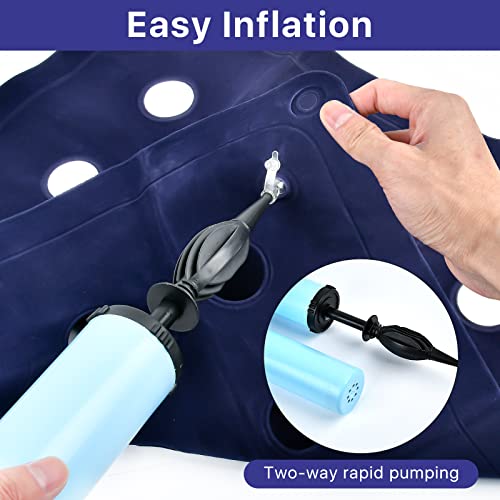Akamino 2 Pack Inflatable Seat Cushion, Portable Waffle Chair Cushion With Inflatable Pump, Pressure Relief Seat Cushion For Tailbone Sciatica Office Wheelchair Travel Cars (Blue) #TOP3