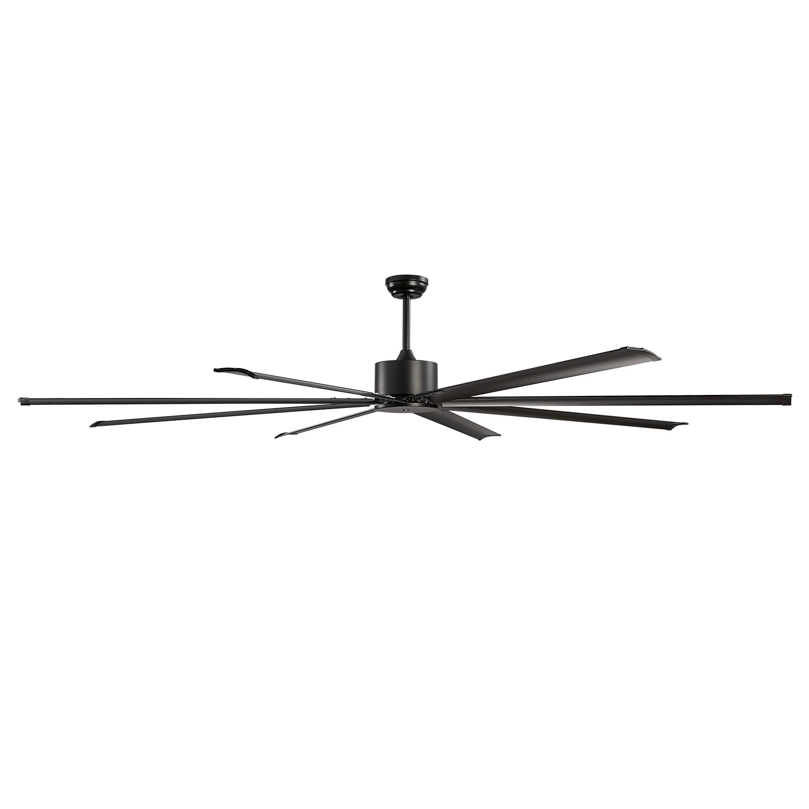 VEVOR Ventilador Moderno de Techo sin Luz 243 cm con Mando a Distancia 6 Velocidades, 8 Aspas de Aluminio, Motor DC Reversible, para Dormitorio, Salón, Interior, Exterior, Negro, Φ 2430 x 705,8 mm
