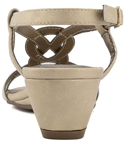 Image of LONDON FOG Womens Macey Demi-Wedge Dress Sandals