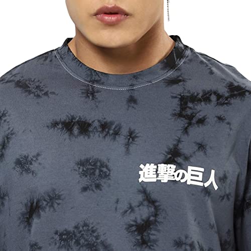 Image of Bewakoof Men's Tie & Dye 100% Cotton T-Shirt - Oversized Fit, Round Neck, Half Sleeves
