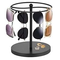 Dulynva 360 Drehbare Brillenständer für Mehrere Brillen Ständer Brillenhalter Sonnenbrillen Halter Aufbewahrung Sunglasses Organizer Display für Tisch, Kommode, Schreibtisch (Schwarz)