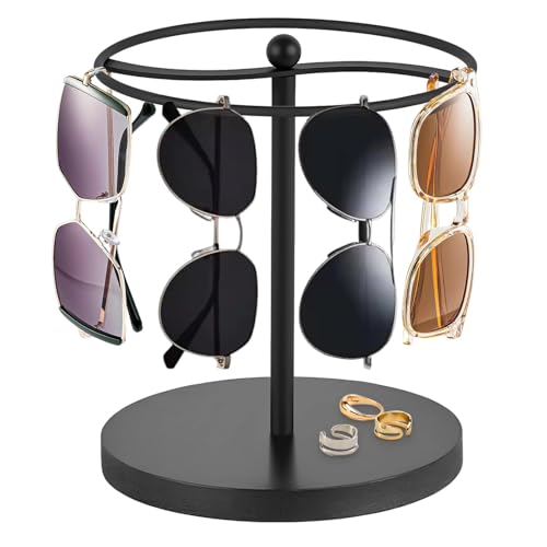 Dulynva Soporte para Gafas de Sol Organizador de Gafas de Sol Expositor Colgador para Grafas Organizador de Grafas de Metal para Casa, Tienda, Tocadores, Mesitas de Noche, Escritorios (Negro)