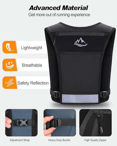 ISEYOU Running Vest for Women Men, Reflective Hydration Vest with Adjustable Waistband & Phone Pocket, Lightweight Breathable Running Water Vest for Jogging Hiking Trail Cycling and Marathon Race - image 2