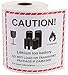 ADESIVI PER IL TRASPORTO DELLA BATTERIA IONI DI LITIO PER LA REALIA E IL CORRIERE – 100 etichette su 1 rotolo (120 mm x 110 mm)