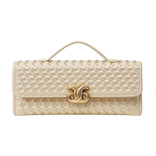Image of JYG Woven Handbag for Women Fashion Evening Shoulder Bag PU Leather Handmade Clutch Purse Casual Crossbody Bags 2024