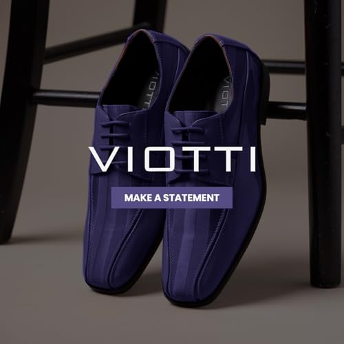 Image of Viotti 179, Casual Dress Oxford Shoes for Men, Satin Striped Lace-Ups, Men's Business Casual Leather & Satin Shoe, for All Formal Occasions