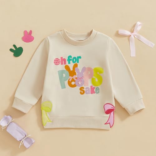 Easter Outfit for Baby Girls Boys Sweatshirts Bunny Print Crew Neck Long Sleeve Shirts BabyToddler Easter Clothes2