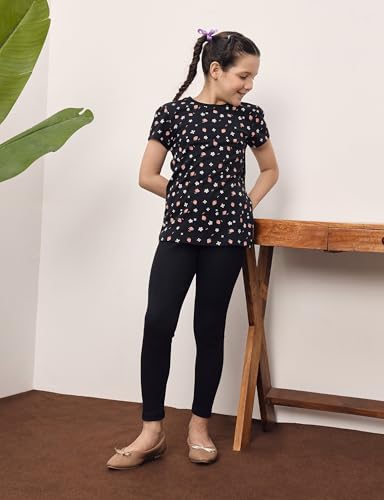 Image of Amazon Brand - Symbol Girl's Cotton Ribbed Stretchable Leggings | Ankle Length | Aged 2-14 Years