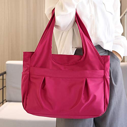 Bolso tote para mujer de nailon ligero, bolso grande con múltiples bolsillos, bolso de hombro para trabajo y viaje miniatura 3