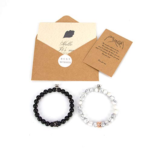 Magnetic Couple Bracelets King&Queen Crown Couple Bracelets His And Her Friendship 8Mm Beads Bracelet #TOP5