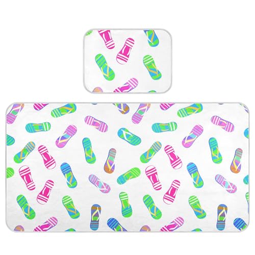 Takiito Flip Flops Baby Cooling Mattress Pad, Soft & Breathable Cooling Mat Keep Baby Cool in Summer 28x52 in, Nursery Essential