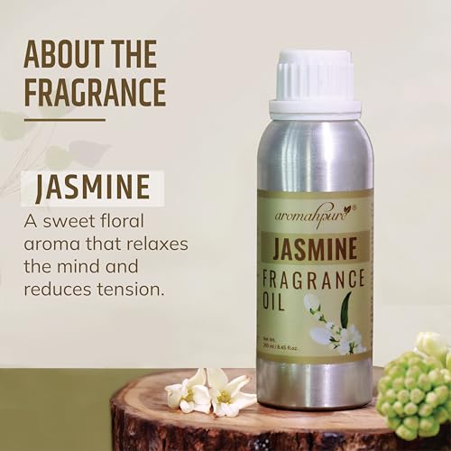 Image of Aromahpure Jasmine Aroma Oil | 250ml Undiluted & Natural | Long-Lasting Scent for Aromatherapy, Candle & Soap Making, Diffusers, Room Freshener, Humidifier, Bathroom Revitalizer & Home Essentials