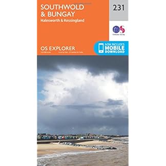 Southwold Bungay Map Halesworth Kessingland Ordnance Survey OS Explorer Map 231 England Walks Hiking Maps Adventure Map Folded Map 16 Sept