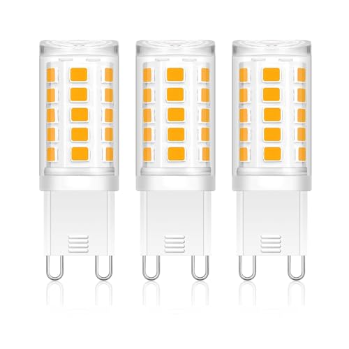 AmmToo G9 LED Lampen Warmweiß - 3W Ersatz 40W Halogenlampen 410LM, 2700K Standardisierter G9 Leuchtmittel Birnen, Kein Flackern, Nicht Dimmbar, AC 220-240V (3 Stück Warmweiß)