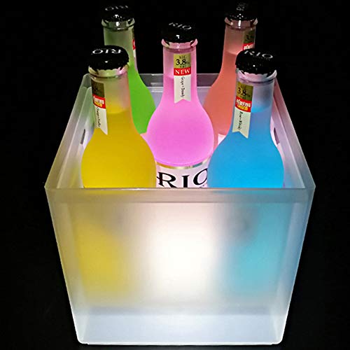Qxt 6 Color Led 3.5L Waterproof Plastic Led Ice Bucket Color Bars Nightclubs Led Light Up Champagne Beer Bucket Bars Night Party #TOP7