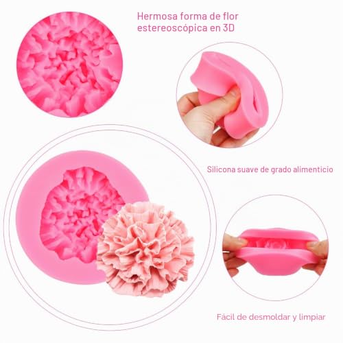 Miniatura 3 de 3 Piezas Molde De Silicona Para Velas, Molde De Vela En Forma De Flor Rosa, Forma De Vela De Silicona, Molde De Vela De Silicona 3d, Para Chocolate Jabón Hecho Mano Fabricación De Dulces Decoración
