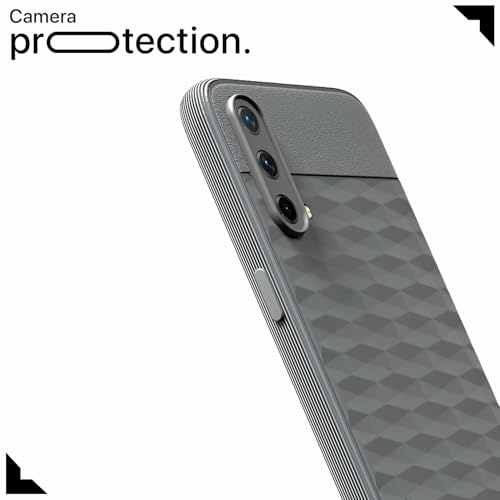 Image of Pikkme Back Cover for Oneplus Nord CE 5G Camera Protection 3D Hexa Cube Design Silicone Protective Bumper Case (Grey)