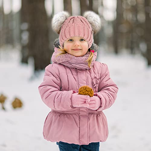 Furtalk Toddler Girls Boys Winter Hat Kids Pom Pom Beanie Hats Baby Faux Fur Pom Beanies Warm Soft Toddler Hats Pink #TOP7