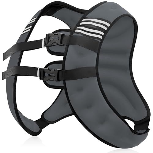 Image of NATURELUX Weighted Vest Men or Women - 5 /10 /15 /20 /25 /30lbs Weights with Reflective Stripe, Weighted Vest for Workout Equipment for Strength Training Running - Walking Weight Loss