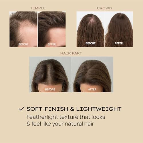 Style Edit Hair Building Fibers for Thinning Hair | Conceals Receding Hairlines, Fine Hair & Bald Spots for Fuller looking hair, 100% Plant-Based Thickening Powder for Men & Women, Light Brown 0.88oz - Thumbnail 6