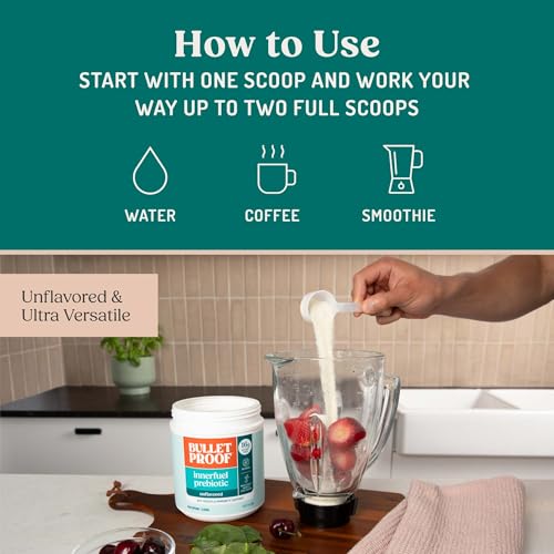 Bulletproof Innerfuel Prebiotic Fiber Powder, Unflavored, 16g Fiber, Plant-Sourced, Non-GMO & Third-Party Tested, Supports Gut & Digestive Health, 0g Sugar, 13.4 oz