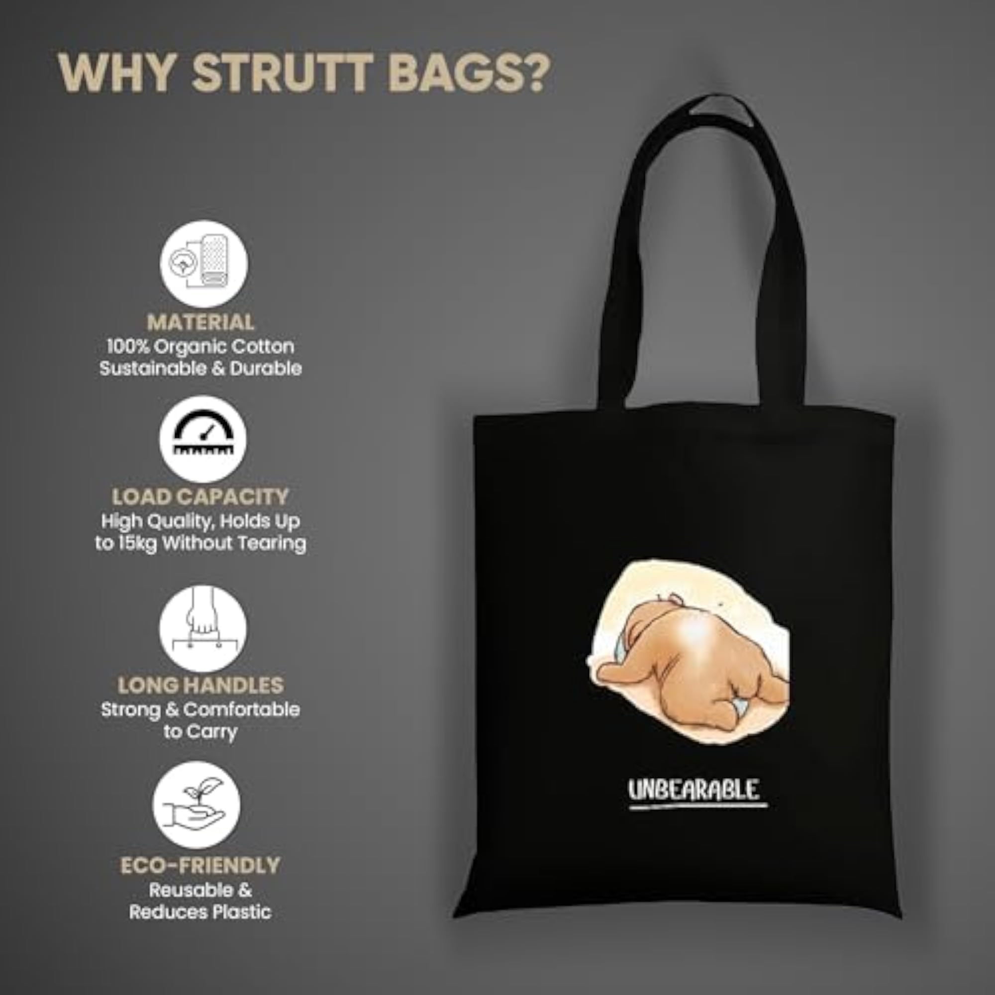 Foldable Canvas Tote Bag for Women
