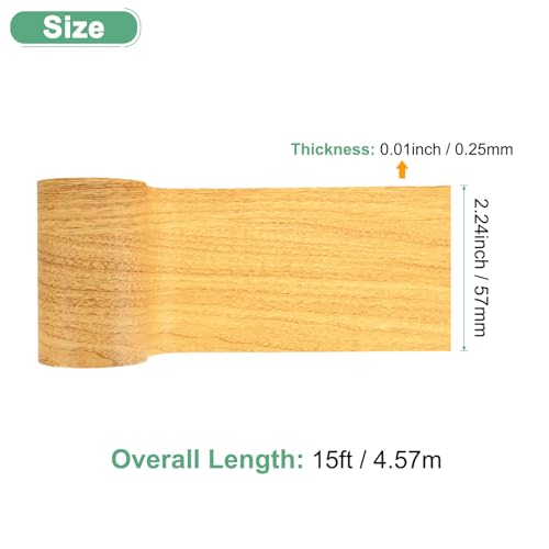 Image of M METERXITY 1-Roll Wood Grain Repair Tape, 2.24in x 15ft Textured Realistic Self-Adhesive Wood Floor Tape Contact Paper for Furniture /Floors /Home [Golden Camel Pine]