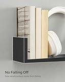 SONGMICS Set of 3 Modern Wall Shelves, Floating Storage Shelving with High Gloss Finish, and Invisible Mounting, Black LWS40BK - Image 7