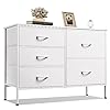 WLIVE Dresser for Bedroom with 5 Drawers Wide Bedroom Dresser with Drawer Organizers Chest of Drawers Fabric Dresser for Living Room Closet Hallway White