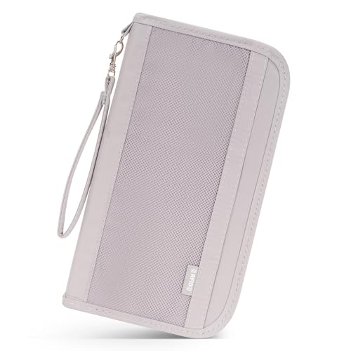 IHIGOGOFA Reisepass Tasche Familie Reiseorganizer mit RFID-Blocker Wasserdicht Tragbare Reisepasshülle Ausweistasche Schutzhülle für Kreditkarten Ausweis Reisedokumente Damen und Herren