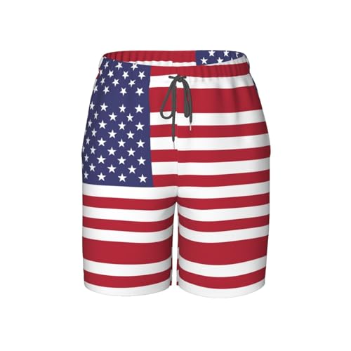 American Flag Youth Beach Pants, Soft and Breathable, with Drawstring Waist, Suitable for Sports and Leisure.
