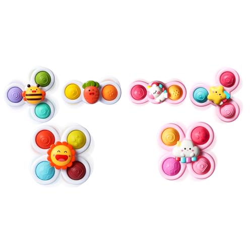 Image of ALASOU 6 PCS Suction Cup Rotating Toys(3 POP+3 Unicorn) for Infant and Toddlers