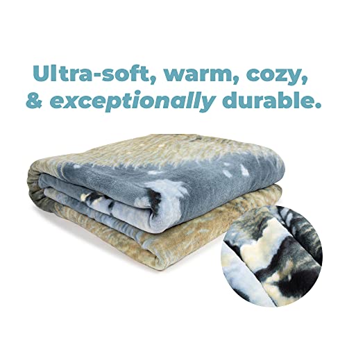 Dawhud Direct Silent Wolf Fleece Blanket For Bed, 75" X 90" Queen Size Winter Fleece Throw Blanket For Women, Men And Kids - Super Soft Plush Wolf Blanket Throw Animal Print Blanket, Blanket For Kids #TOP1