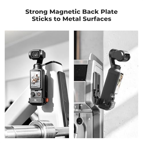 Image of K&F Concept DJI OSMO Pocket 4 3 Magnetic Scythe Expansion Box with Cold Shoe Mount, Action Connector, 1 /4 inch Connector, Lanyard Hole, Scythe Stand, Includes Lanyard *1 and Magnet *2