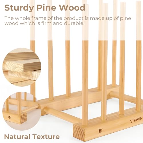 Image of VISWIN Tabletop Art Storage Rack - Wooden Drying & Display Rack with Adjustable Slots for Organizing Canvas, Prints, Artwork, Panels, and Posters - Ideal Organizer for Studios & Galleries (Pack of 2)