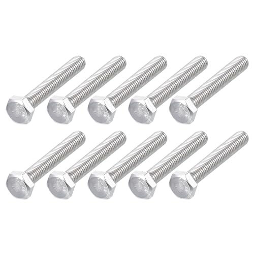 Image of METALLIXITY Hex Bolts (M6-1x40mm) 10Pcs, 304 Stainless Steel Coarse Fully Threaded Hex Head Screw Bolt Machine Screws - for Furniture Repair, Silver