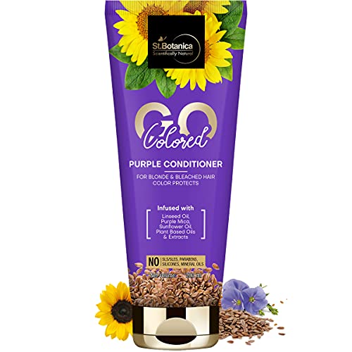 Stbotanica Go Colored Purple Hair Conditioner – With Linseed, Purple Mica, Sunflower Oil, No Sls/Sulphate, Paraben, Silicones, Colors, 200Ml