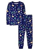 Gymboree,Gymmie Long Sleeve and Pant Cotton 2-Piece Pajama Sets, Big Kid, Toddler,Navy Christmas,5T