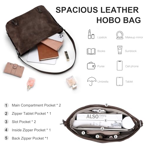 Hobo Bags for Women,Fashion Vegan Leather Hobo Purse and Ladies Medium Crossbody Handbags Satchel Bags for Travel4
