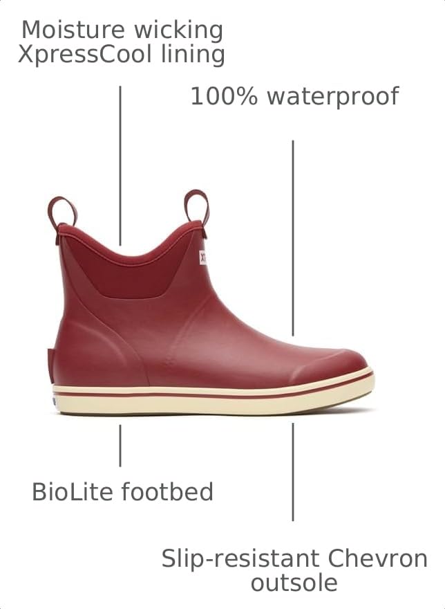 Image of XTRATUF 6 inch Men's Ankle Deck Boot - Lightweight, 100% Waterproof Rubber Footwear - Non-Marking, Slip-Resistant Outsole - Moisture-Wicking Liner