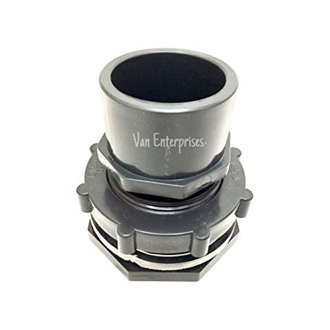 Van Enterprises 2" Bulkhead Tank Fitting Adapter with 2" SCHEDULE 80 Male Adapter Kit for Rain Barrels, Aquariums, Water Tanks, Ponds Cover