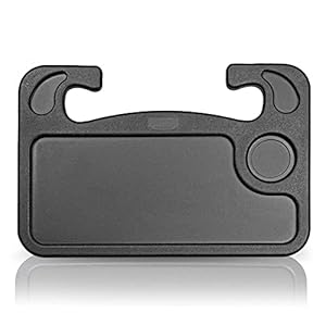Car Steering Wheel Desk | Food Table for Car | Steering Wheel Tray for Constant Travelers, Fits Most Vehicles Steering Wheels (Black)