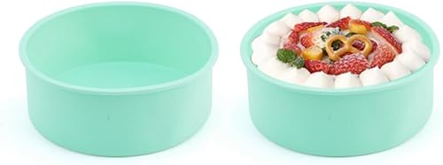 Miniatura 13 de SKYPRO Juegos de moldes de silicona para hornear, moldes redondos de silicona antiadherentes para pasteles en capas, pasteles de queso y pasteles de