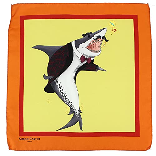 Pochette soie orange Simon Carter, l'accessoire de luxe pour costume de cérémonie