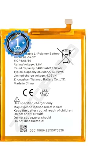 Image of Original BL-34CT Battery for Tecno Camon i4 / Camon -iSky3 / KB3 / CB7 / CB7J / KB7 / KB7J /Battery with 1 Year Warranty****(R213)