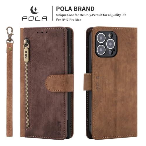 Étui compatible iPhone 11 Pro marron rabat magnétique porte-carte - 2