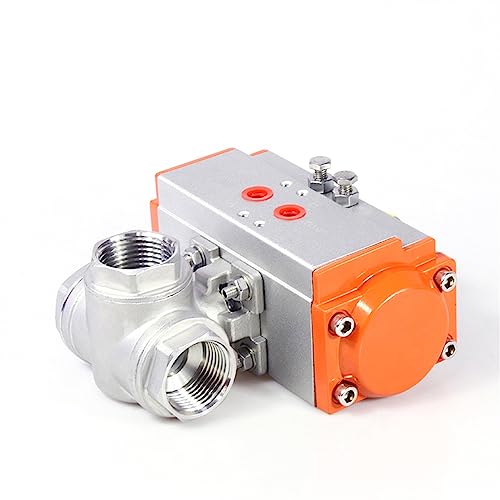 Robinet à bille pneumatique 3/4 pouce T en inox 304 double effet