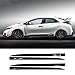 2 pièces Auto Body Moulding Vinyle Decal Racing Sport Stripe Car Styling Porte Côté Jupe Autocollant, pour Honda Civic Tourer Type R