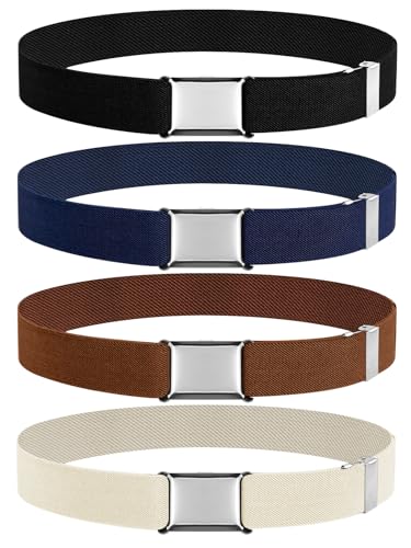 CoKeeSun 4 Stück Elastischer Gürtel Kinder, Einstellbarer Kindergürtel,...