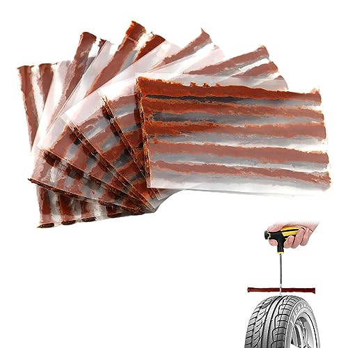 Cutiolly Kit Repara Pinchazos Coche,Unidades Kit Mechas para Pinchazos de Neumáticos,Tiras Pinchazos Coche,Kit Mechas para Pinchazos Neumáticos,Tiras Reparacion,Marrón (20pcs)